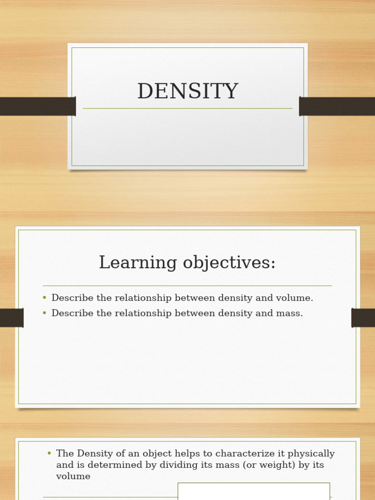 Density | PDF | Density | Water