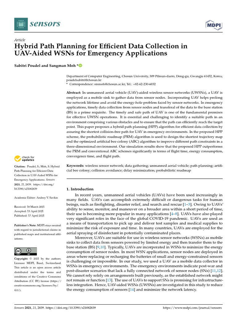Hybrid Path Planning for UAV Data Collection | PDF | Wireless Sensor ...