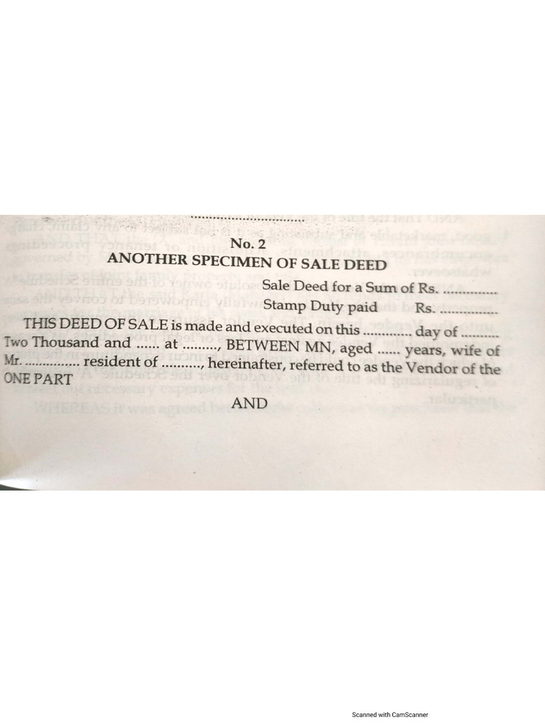 Other Draft of Sale Deed | PDF