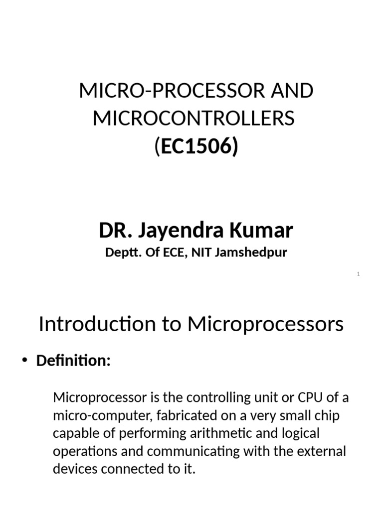 Micro-Processor and Microcontrollers (CS1403) | PDF | Central ...