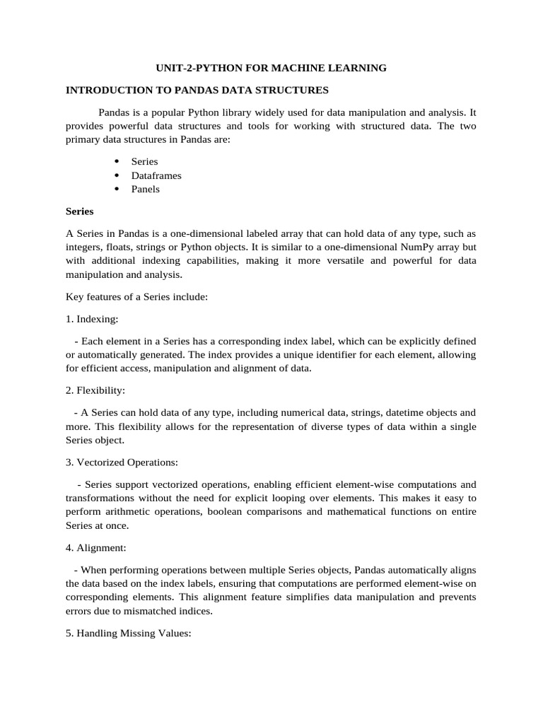 Pandas Data Structures in Python | PDF | Comma Separated Values ...