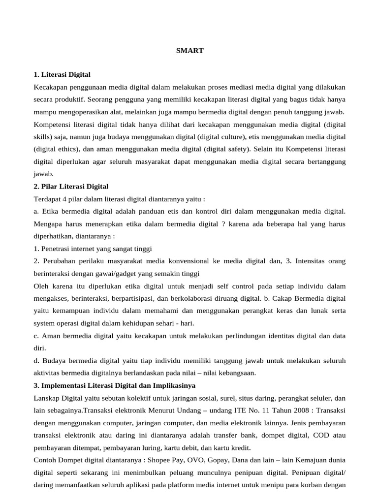 Pilar dan Etika Literasi Digital ASN | PDF