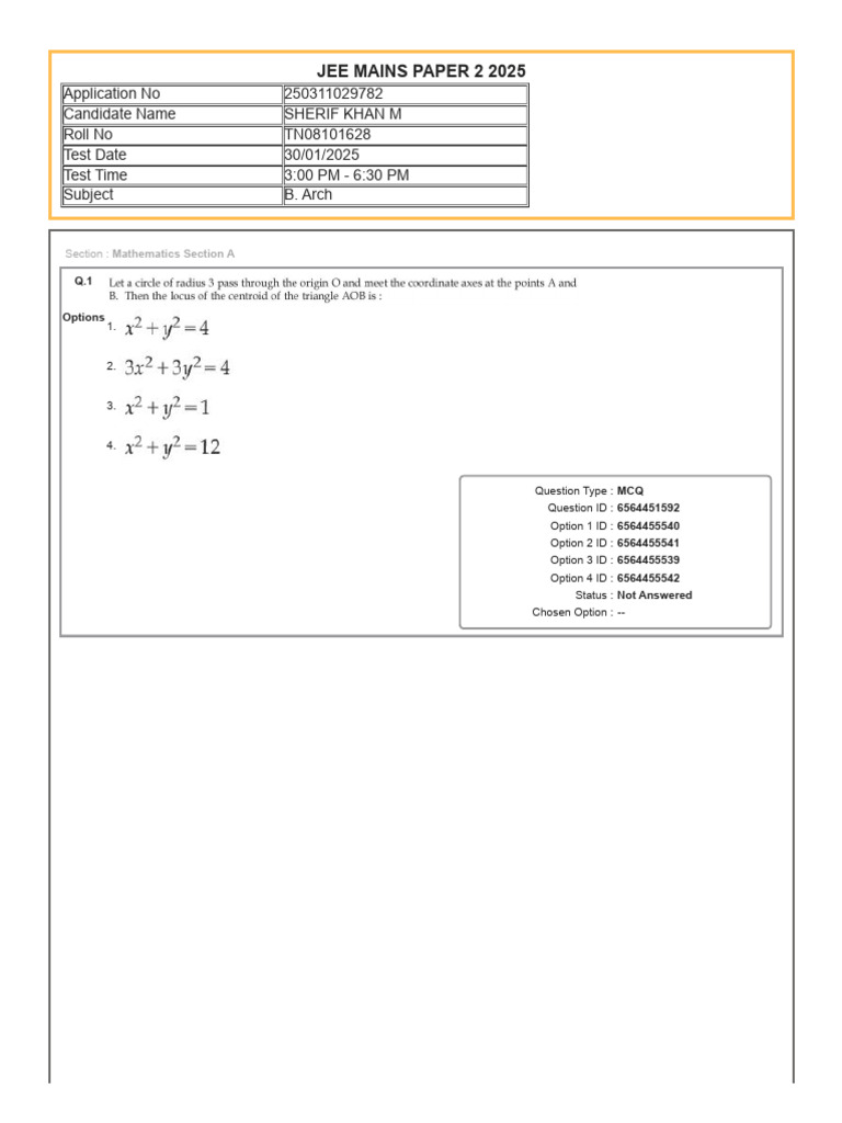 JEE Main Paper 2 2025 Overview | PDF | Multiple Choice | Survey Methodology