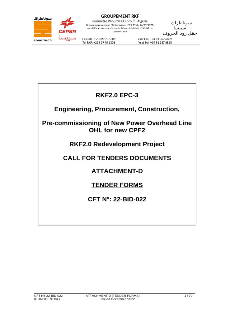 CFT 22-BID-022 Tender Submission Guide | PDF