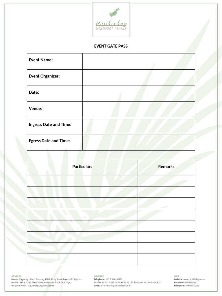 Event Gate Pass | PDF