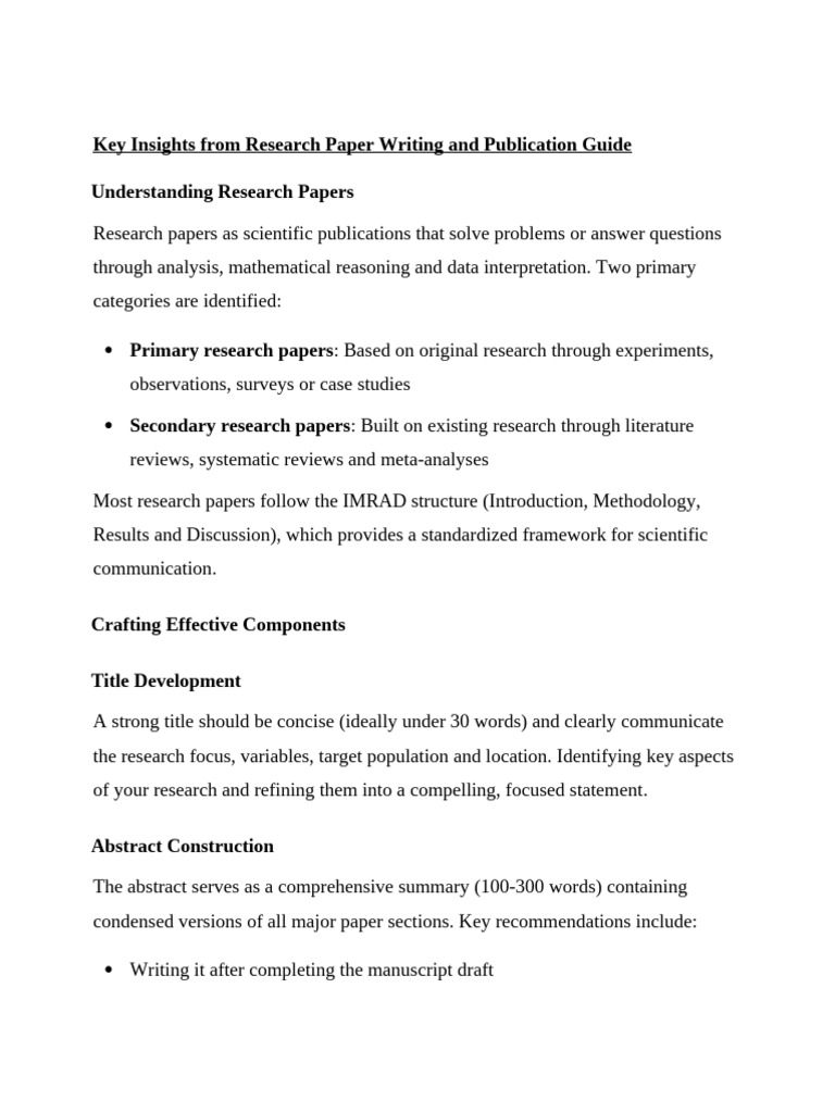 Research Paper Writing Guide Insights | PDF | Citation | Methodology