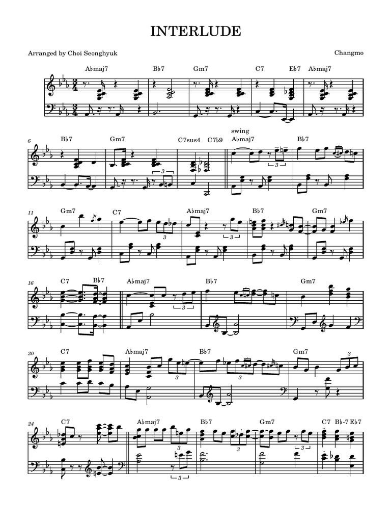 Interlude Piano Arrangement | PDF