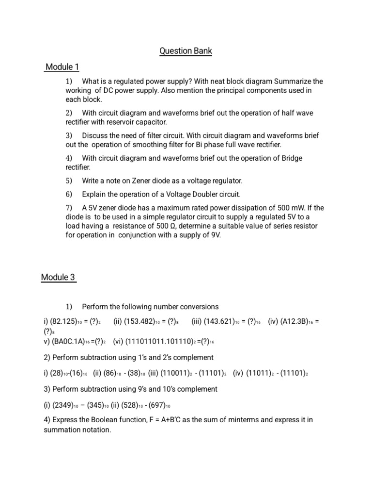 Electronics Question Bank and Solutions | PDF