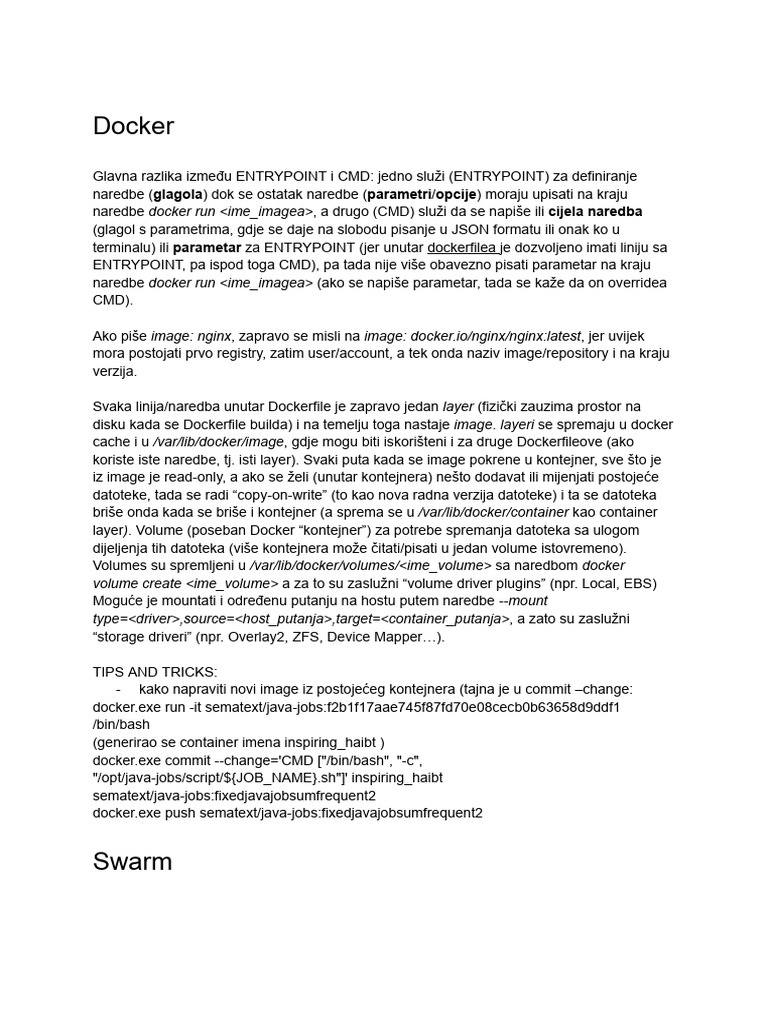 Bilješke o Docker I k8s | PDF
