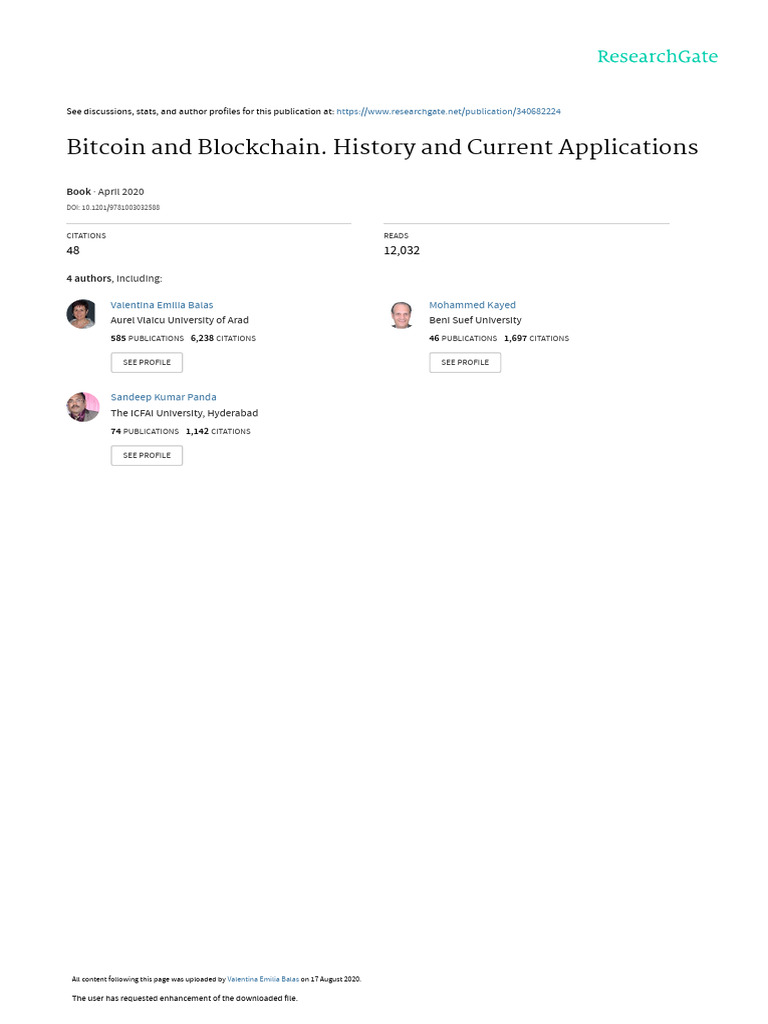 Bitcoin and Blockchain History and Current Applica | PDF | Bitcoin |  Cryptocurrency