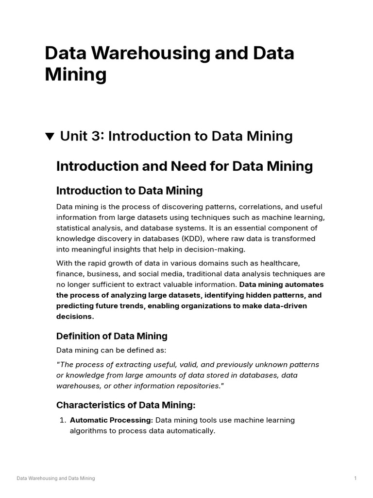 Introduction to Data Mining Techniques | PDF | Data Mining | Data Warehouse