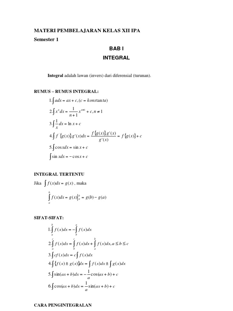 Materi Matematika Kelas Xii Pdf