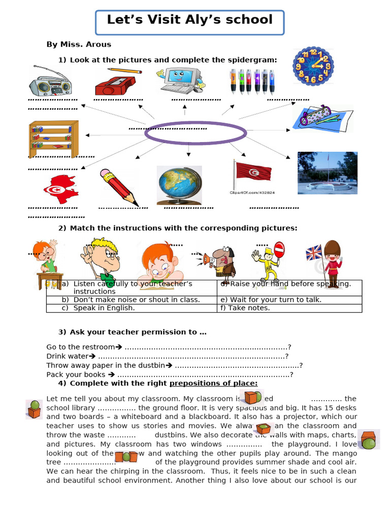 Classroom Activities at Aly's School | PDF