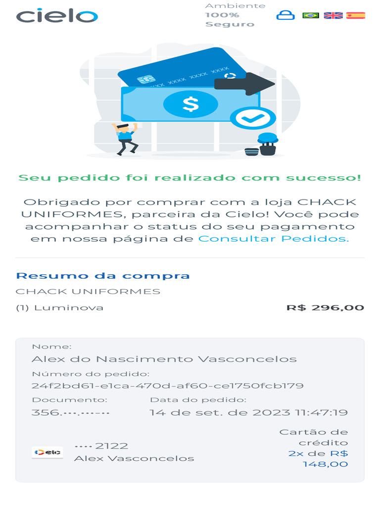 Confirmação de Pedido CHACK UNIFORMES | PDF
