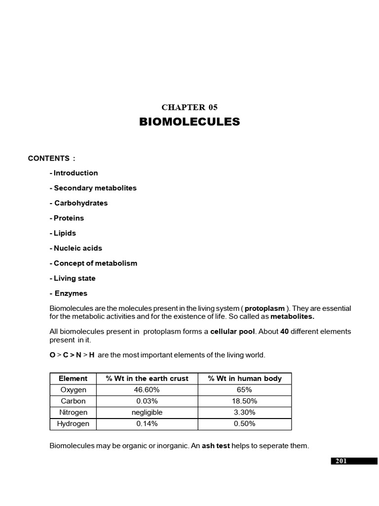 NEET 2025 Biology: Biomolecules Overview | PDF | Carbohydrates ...