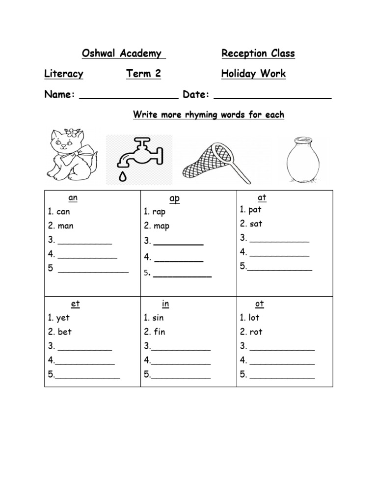 Reception Class Holiday Literacy Work | PDF