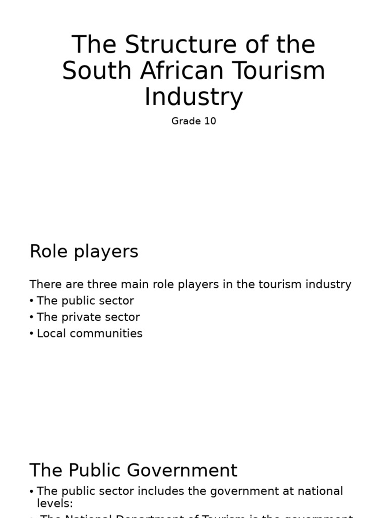 Structure of South African Tourism Industry | PDF