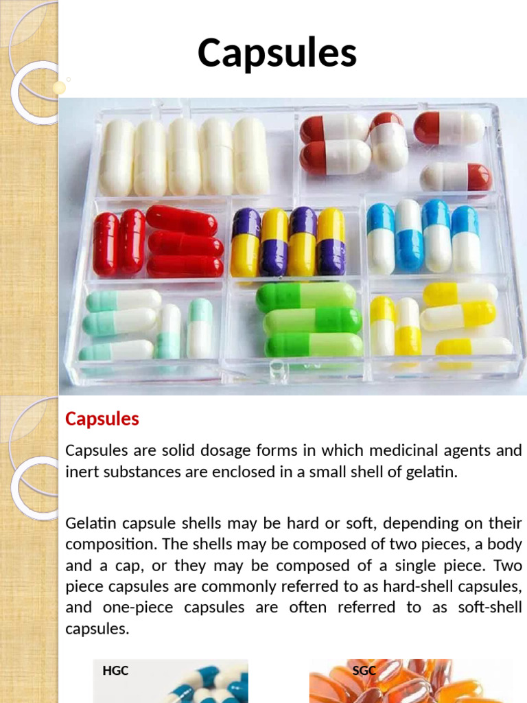 Understanding Capsule Dosage Forms | PDF | Pharmaceutical Formulation ...