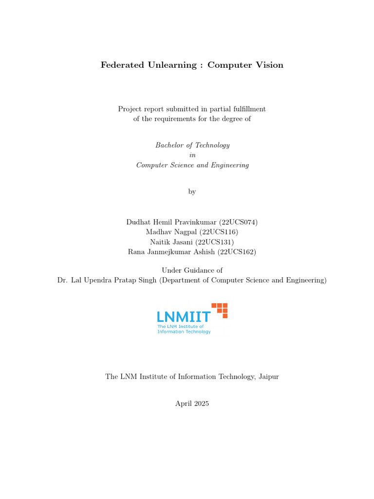 Federated Unlearning in Computer Vision | PDF | Artificial Intelligence ...