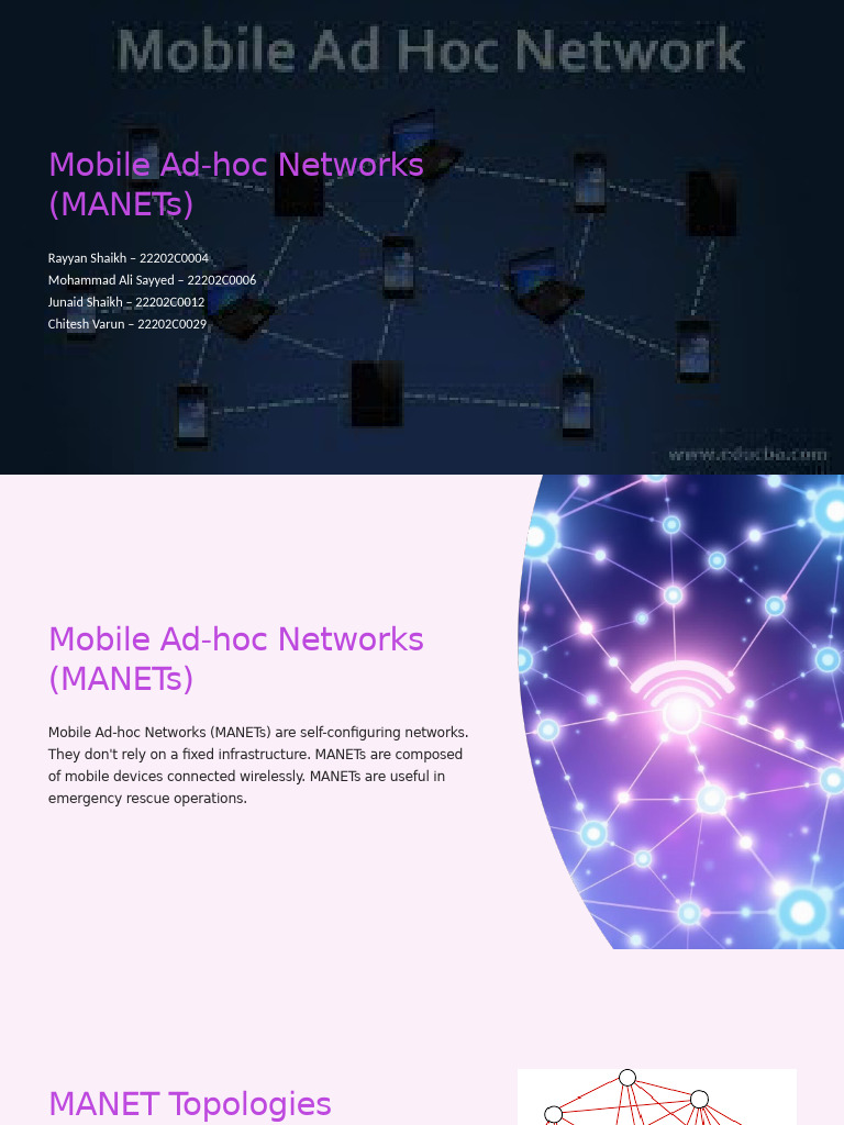 Mobile Ad Hoc Networks MANETs | PDF | Wireless Ad Hoc Network | Network ...