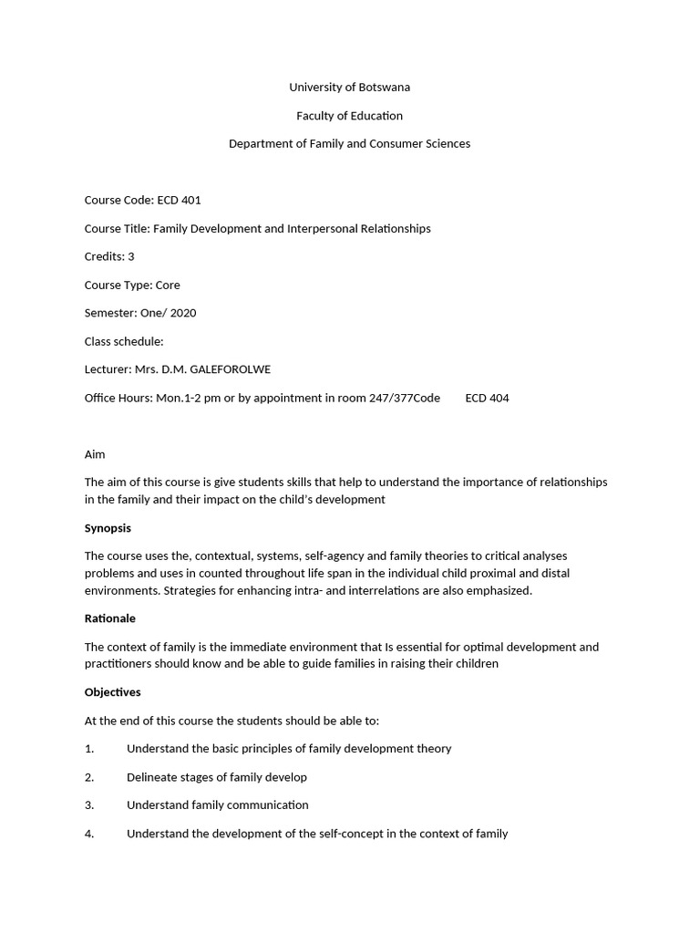 ECD Course Outline | PDF