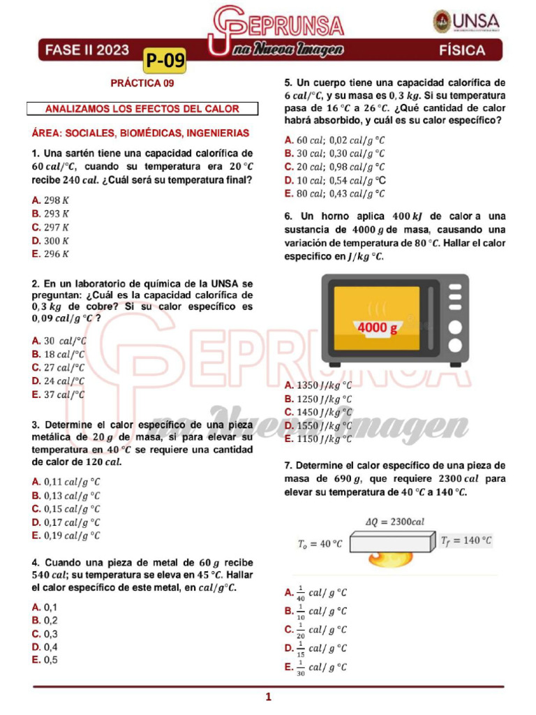P - 09 Física Ceprunsa 2da Fase | PDF