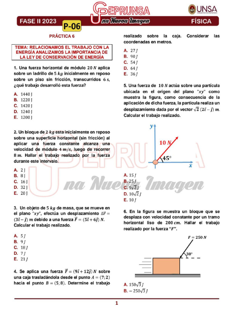 P - 06 Física Ceprunsa 2da Fase | PDF