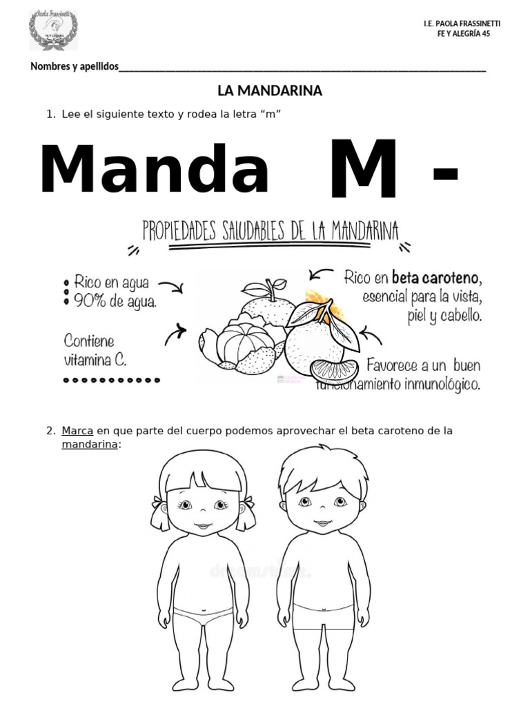 Actividades educativas sobre la letra M | PDF