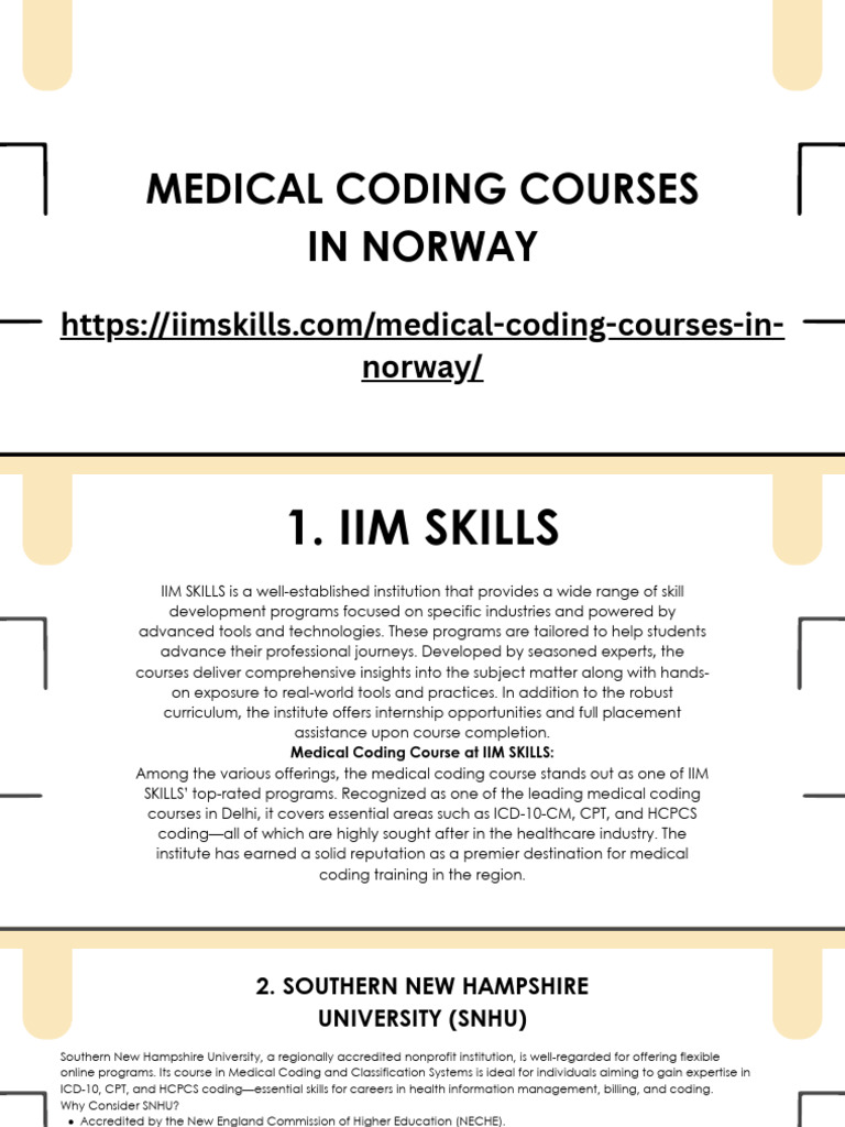 Medical Coding Courses in Norway | PDF | Educational Technology