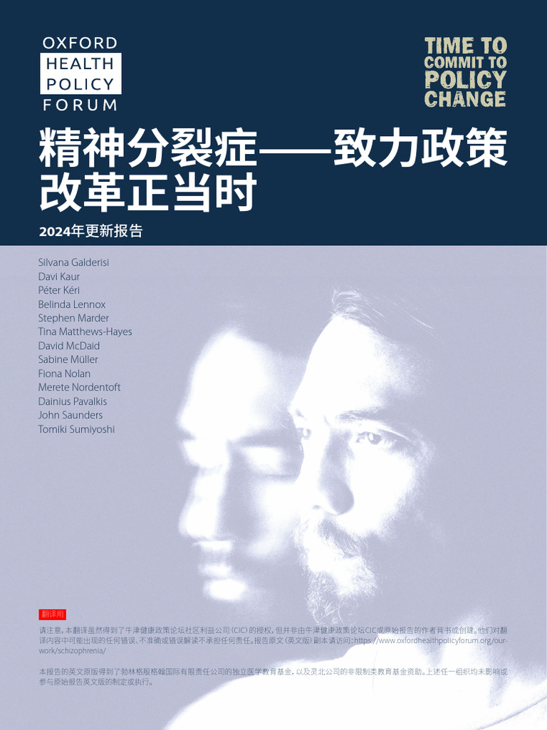 精神分裂症致力政策改革正当时（中文版） | PDF