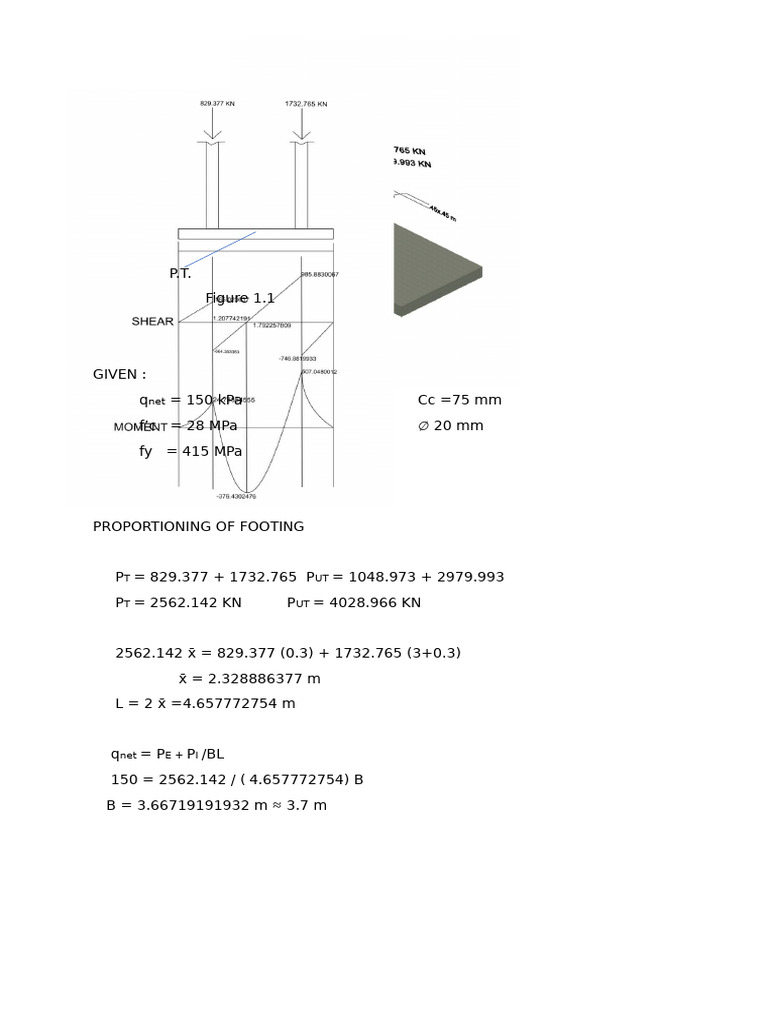 Footing Design and Structural Analysis | PDF