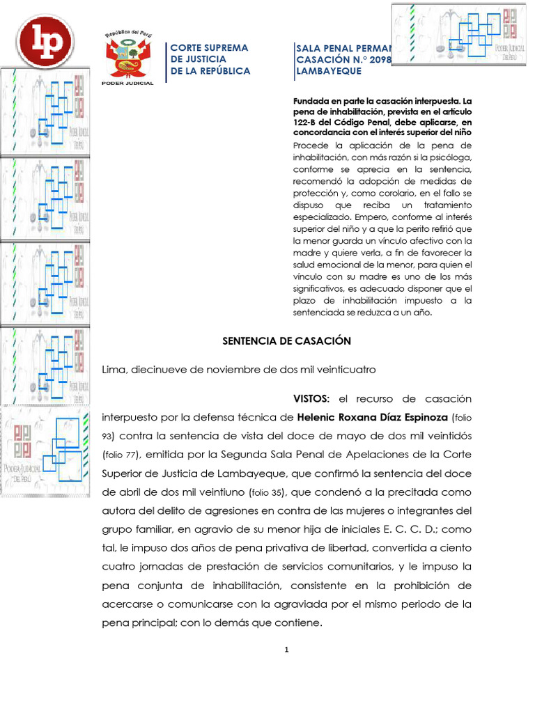 Cas 2098-2022, Imped Acercam Victima, Interes Del Niño | PDF | Castigos ...