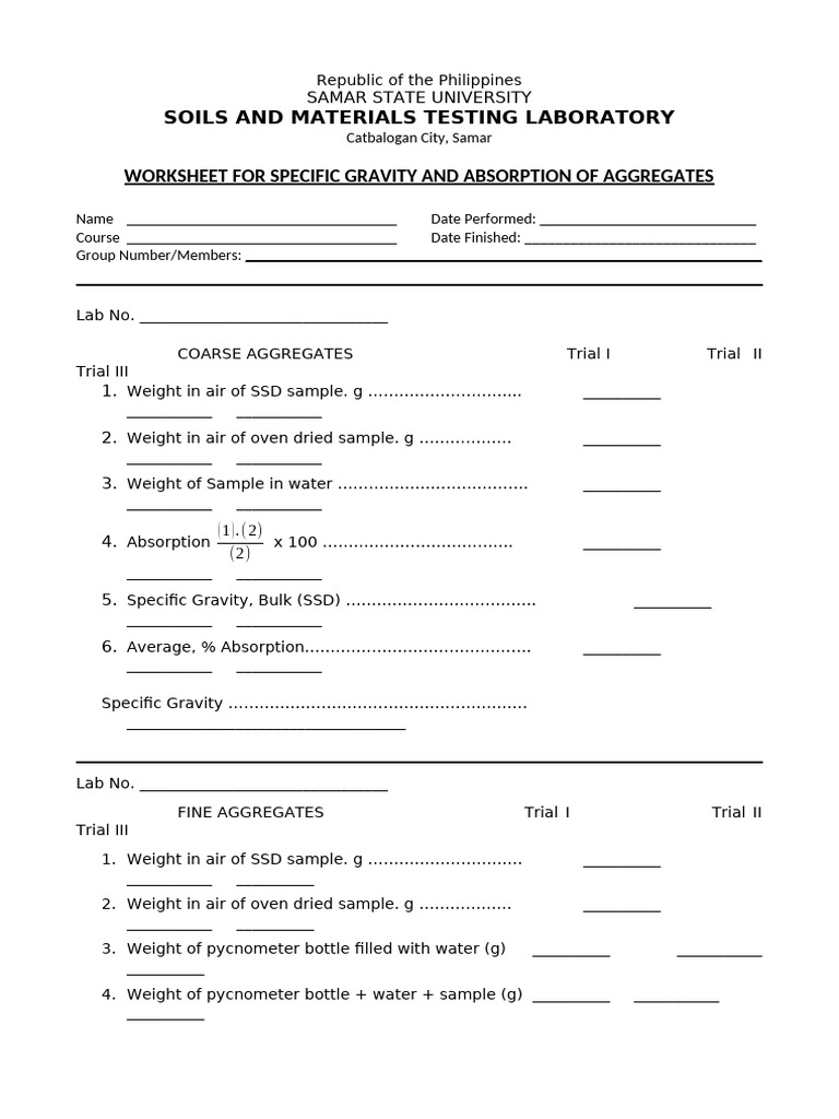 Aggregate Testing Worksheet for Lab | PDF | Chess Openings | Chess