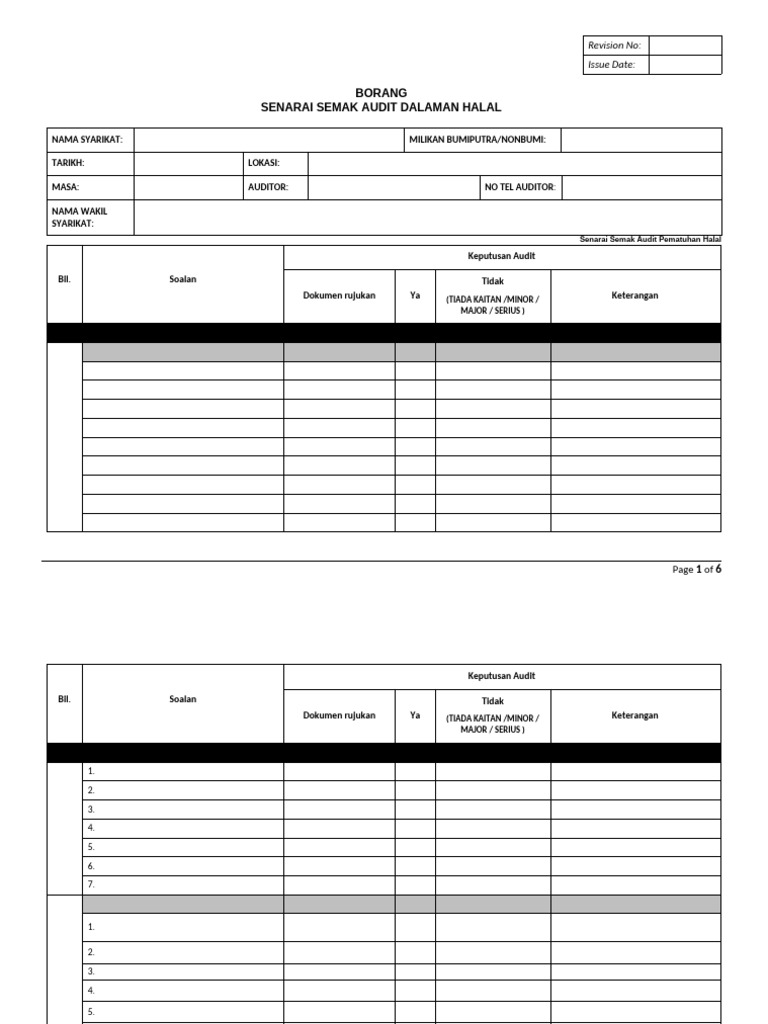 Checklist Form | PDF