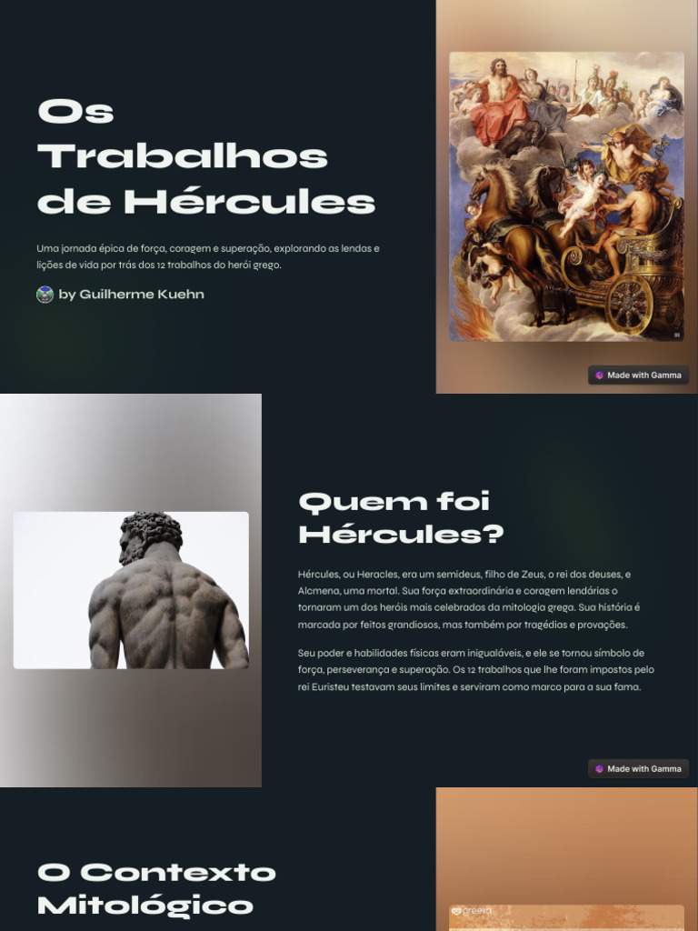 Os 12 Trabalhos de Hércules: Superação e Força | PDF | Mitologia grega ...