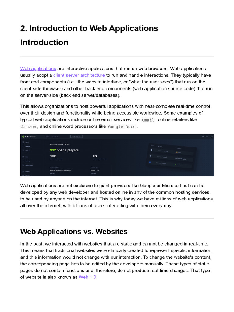 Overview of Web Applications | PDF | World Wide Web | Internet & Web