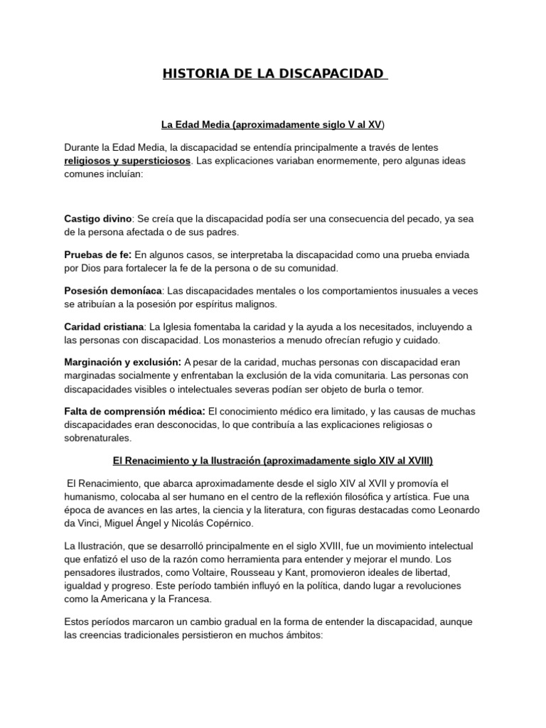 Discapacidad en el Renacimiento y más | PDF | Invalidez | Era de ...