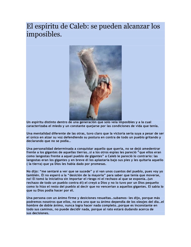 El Espíritu de Caleb | PDF | Dios | Certeza