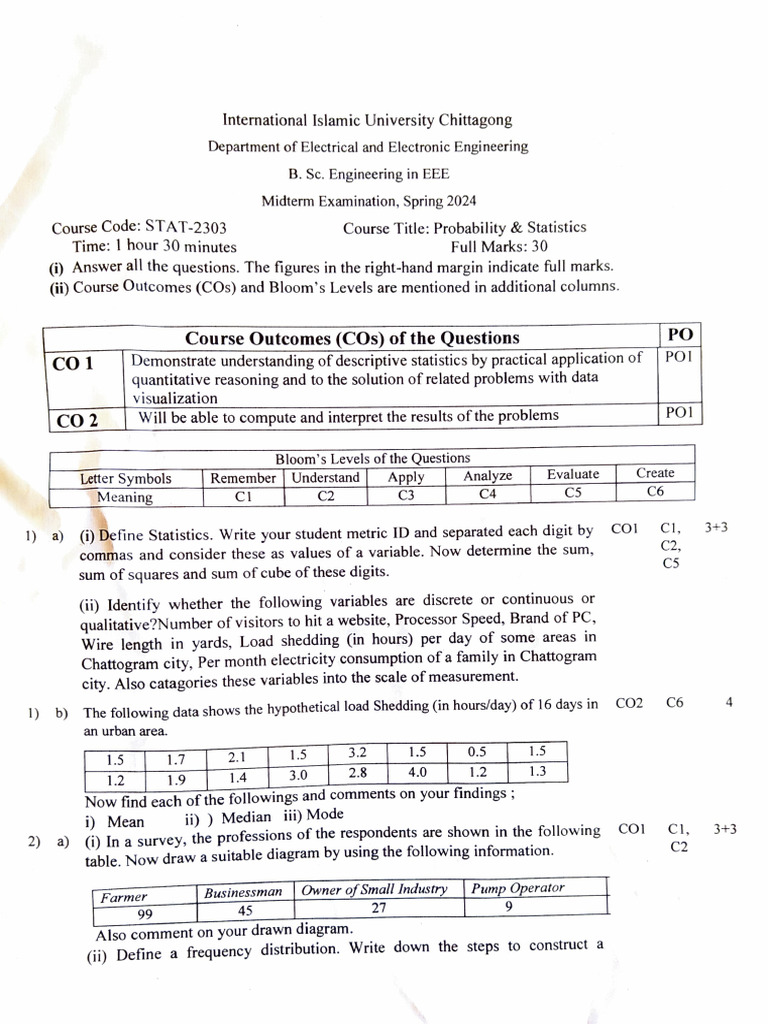 Stat - 2303 2 | PDF | Mean | Statistics
