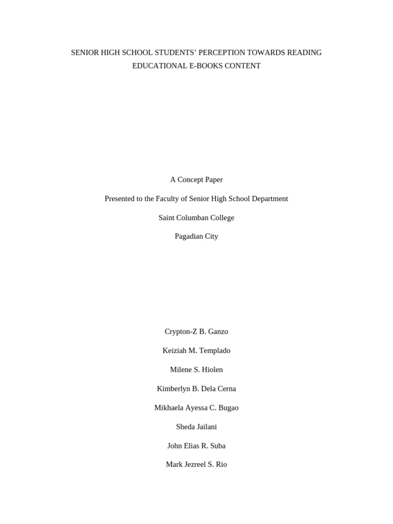E-Book Perceptions in Senior High School | PDF | Qualitative Research ...