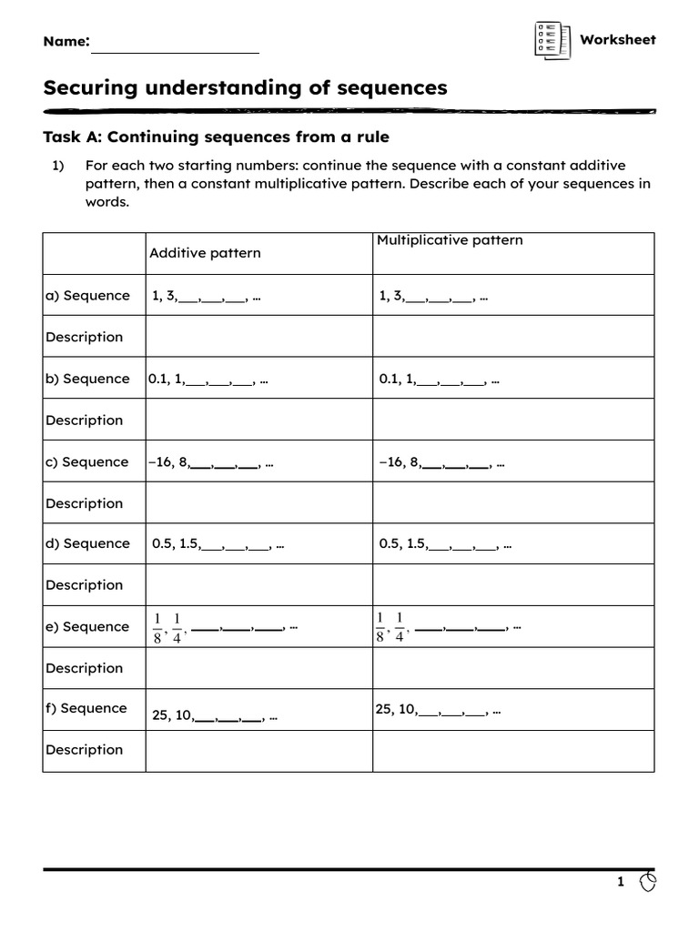 Understanding Additive and Multiplicative Sequences | PDF | Sequence ...
