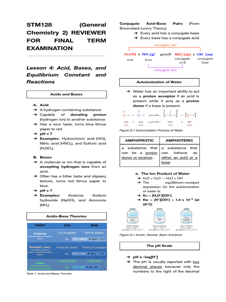 Chemistry 2 Final Exam Reviewer | PDF | Ph | Reaction Rate