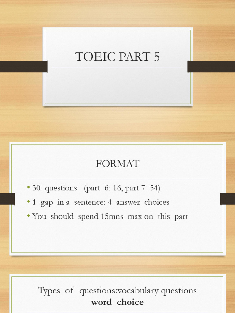 TOEIC PART 5- format (1) | PDF