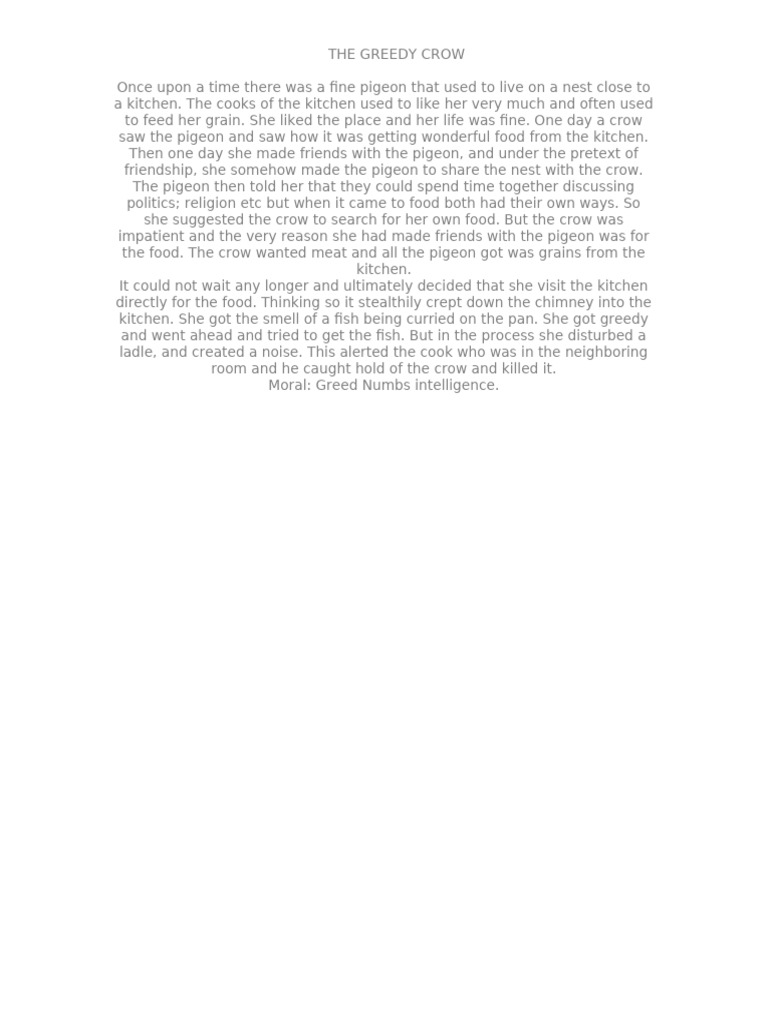 The Greedy Crow's Downfall PDF