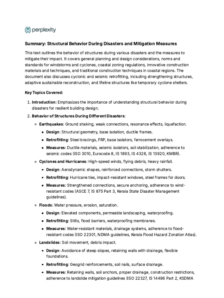 Disaster Resilient Structural Design Guide | PDF | Flood | Landslide