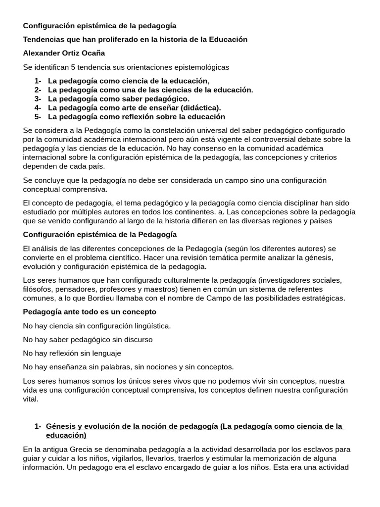 Epistemología y pedagogía en educación | PDF | Pedagogía | Science