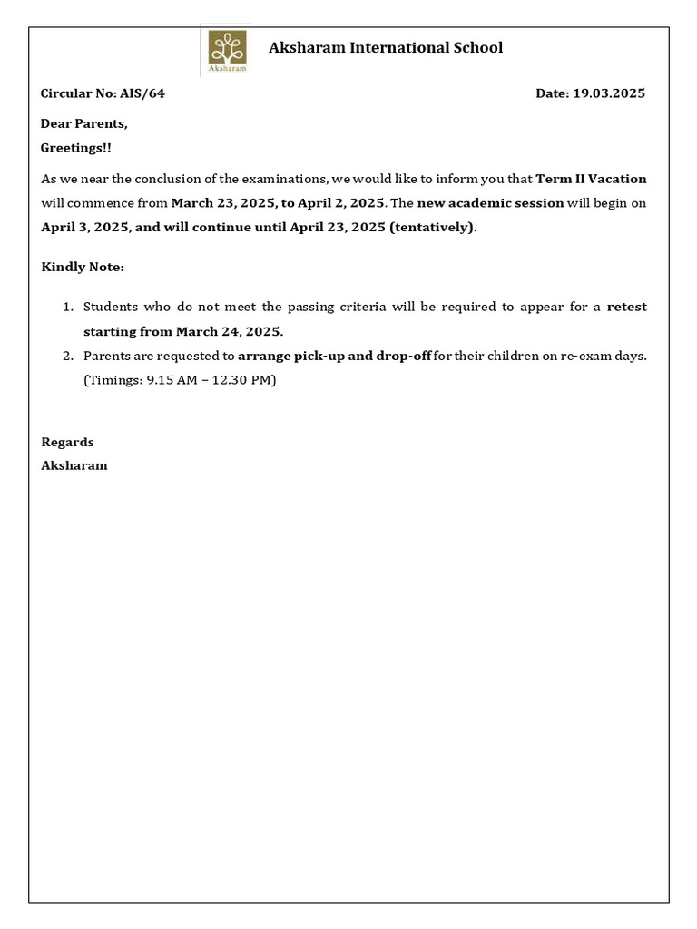 Term II Leave Schedule | PDF