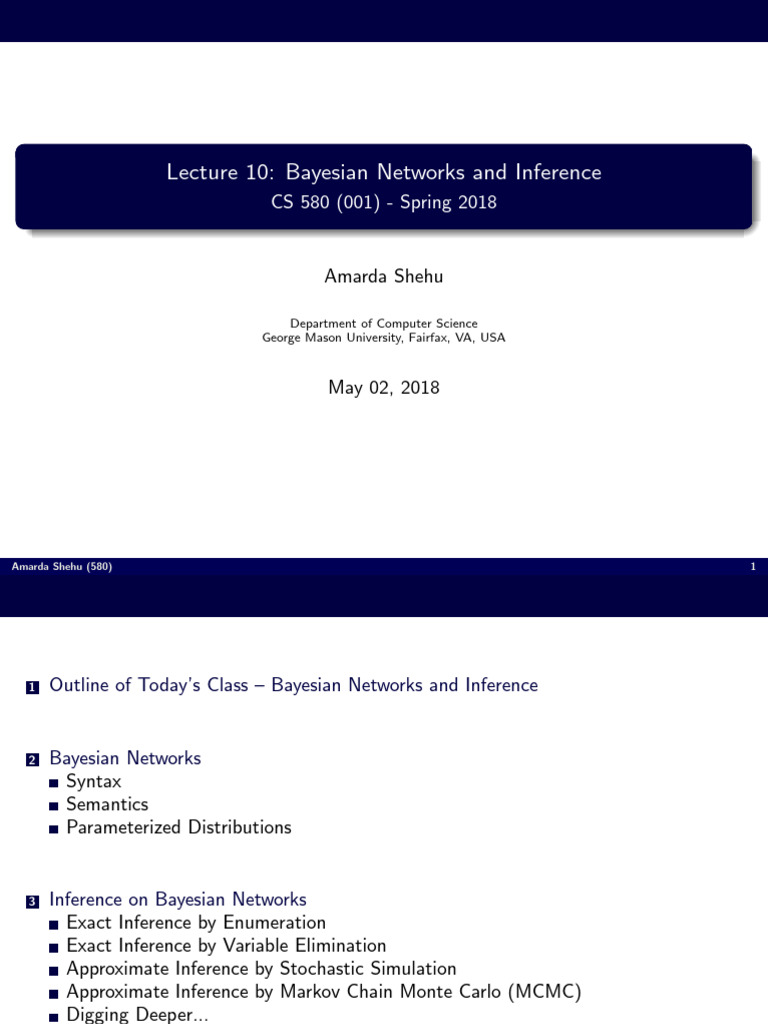 Bayesian Network Inference Methods | PDF | Bayesian Network | Bayesian ...