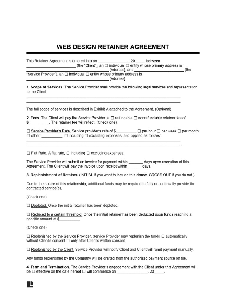 Web Design Retainer Agreement Template | PDF | Arbitration | Mediation