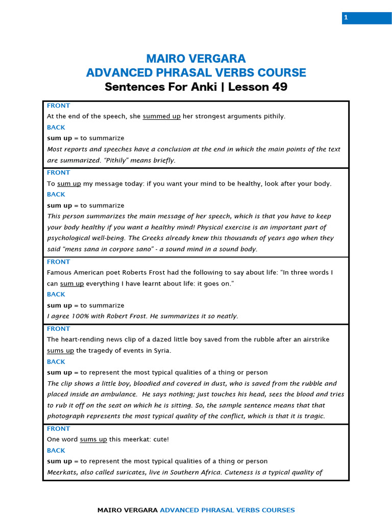 Advanced Phrasal Verbs Course Insights | PDF | Planets | Weaning